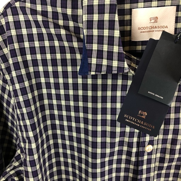 NWT Scotch and Soda True Gentleman Plaid Dress Shirt XL - Picture 7 of 11